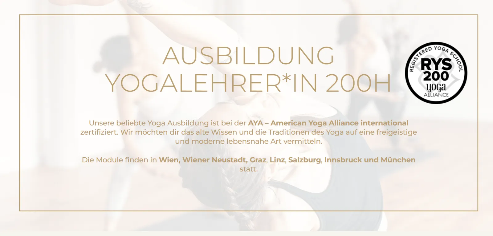 Ausbildung Yogalehrer*in 200h, Yoga Alliance RYS 200